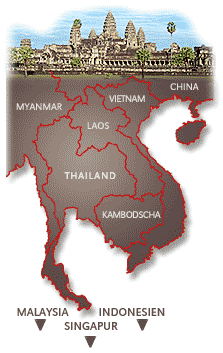 Kambodscha, Laos, Vietnam, Myanmar